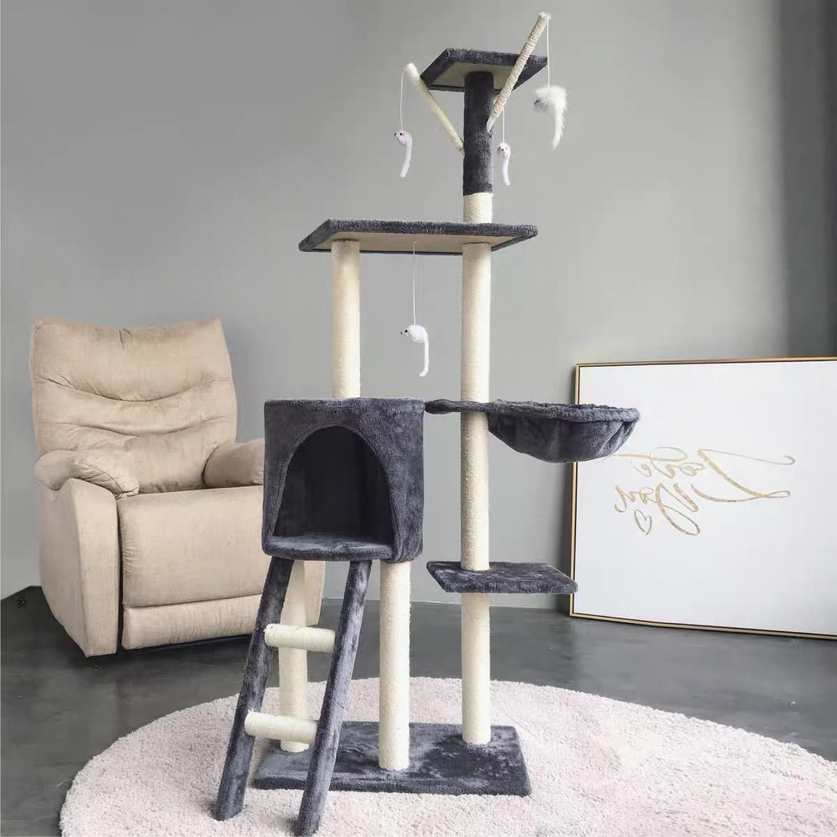 138cm Grey Cat Tree