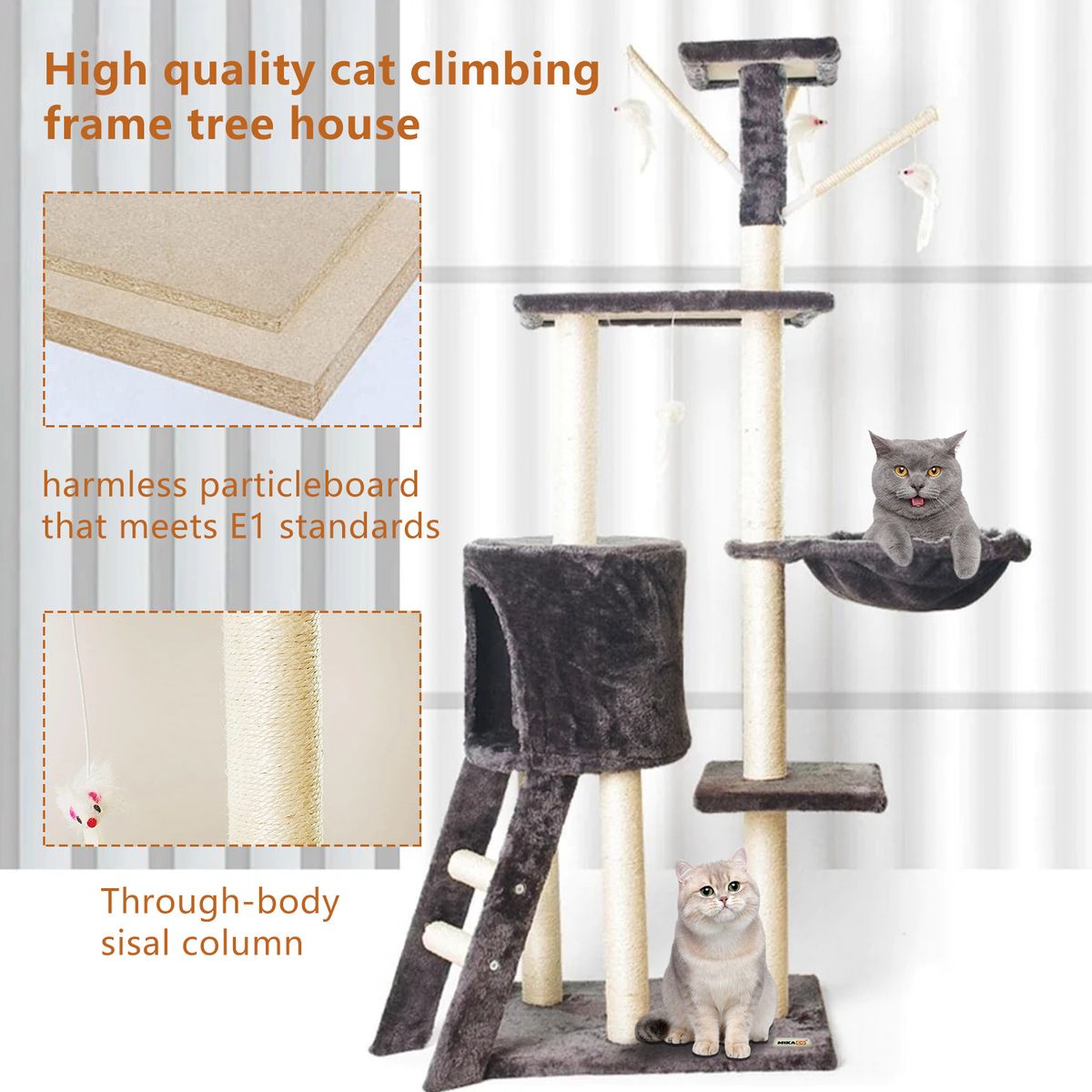138cm Grey Cat Tree