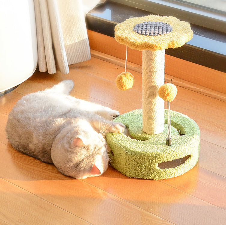 35cm Multifunctional Interactive Cat Tree with Tunnel Turntable