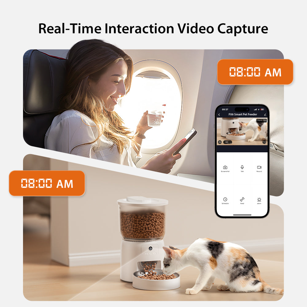 Automatic Pet Feeder with Camera , App-Controlled Pet - Food Dispenser