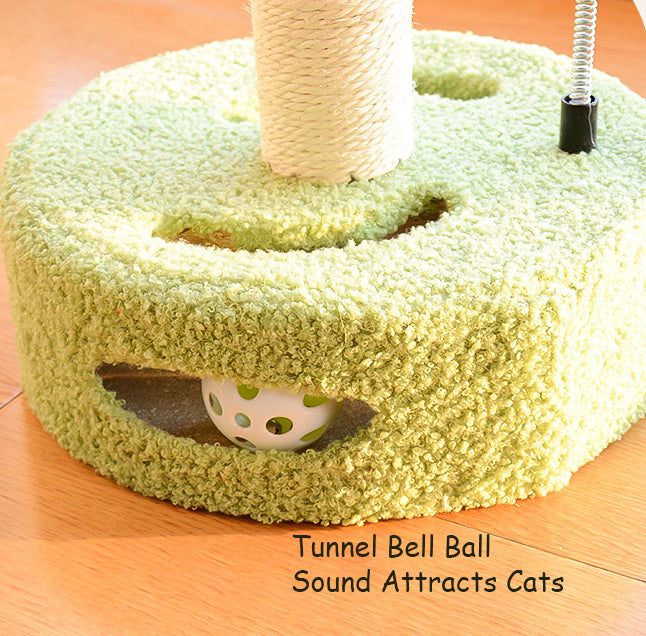 35cm Multifunctional Interactive Cat Tree with Tunnel Turntable