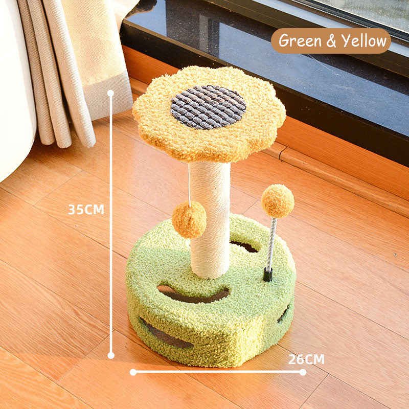 35cm Multifunctional Interactive Cat Tree with Tunnel Turntable