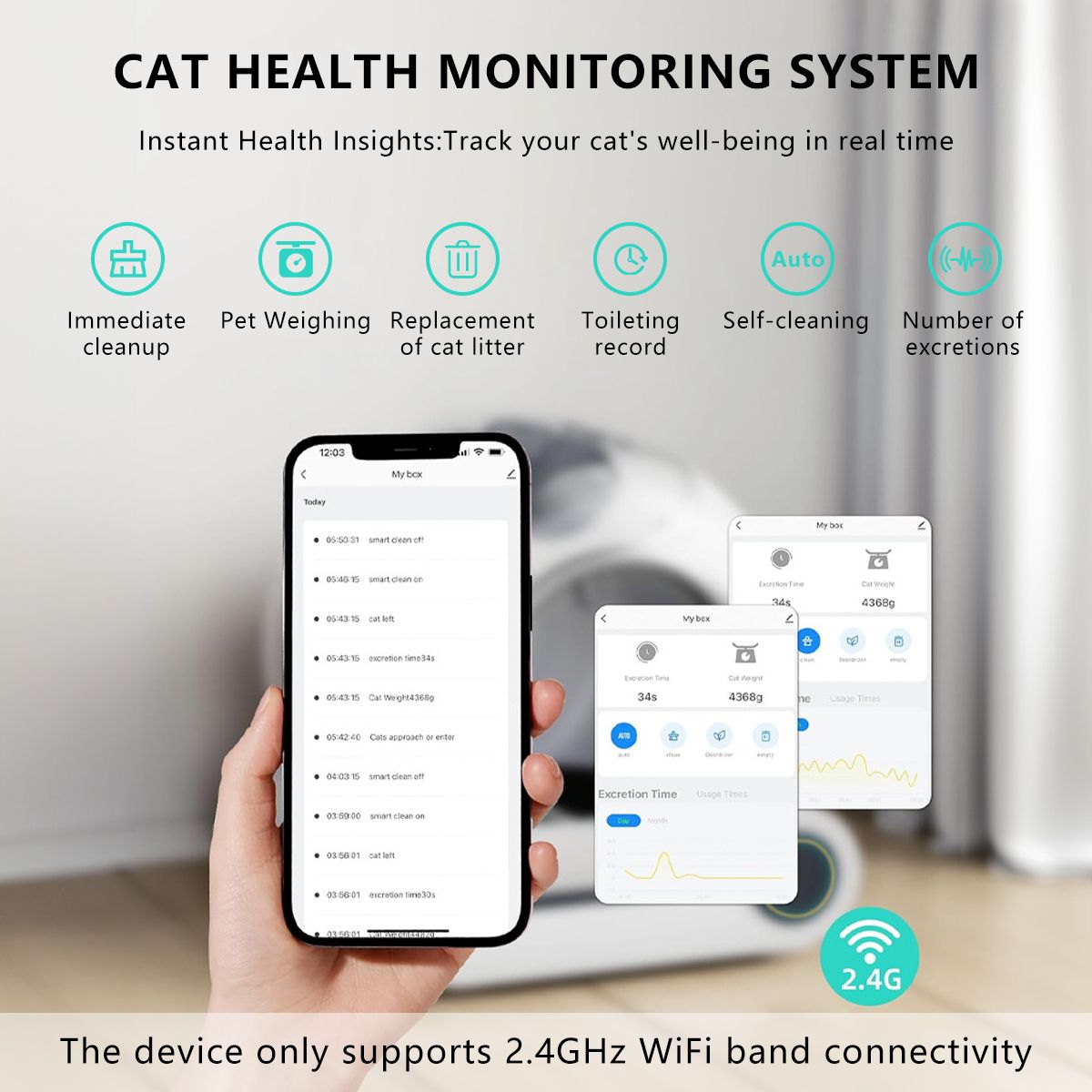 App-controlled Automatic Cat Litter Box